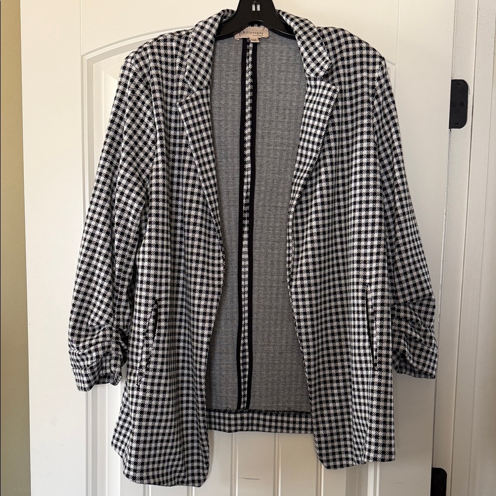 Black and White Checkered Women's Jacket